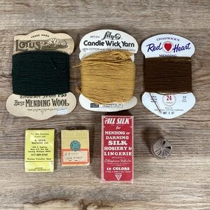 Vintage Mending Thread, Silk, Wool And Cotton